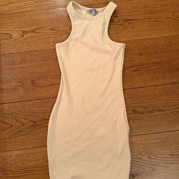 Cream Ribbed Bodycon Tank Dress – Signature 8 (Size S) - Picture 1 of 5